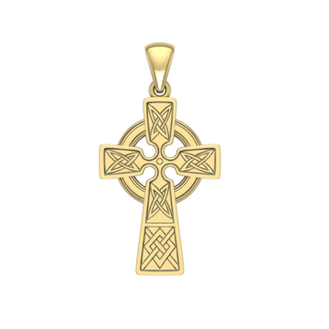Celtic Knotwork Cross Solid Gold Pendant GVP001 - Jewelry